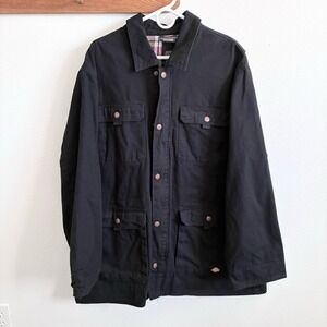 Dickies Work Blanket Lined Chore Barn Black Coat Jacket Workwear Pockets XXL